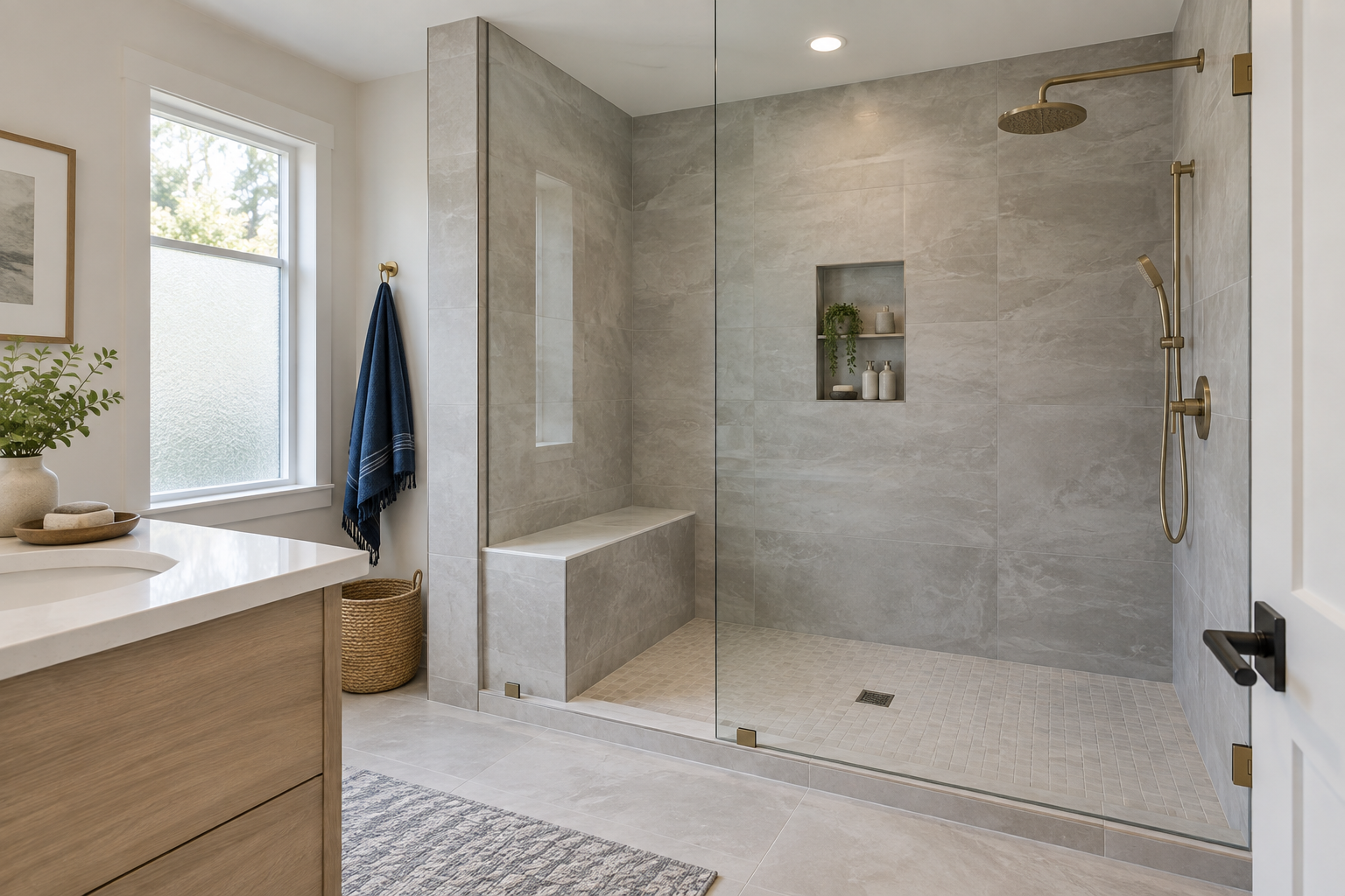 Walk-in shower conversion example