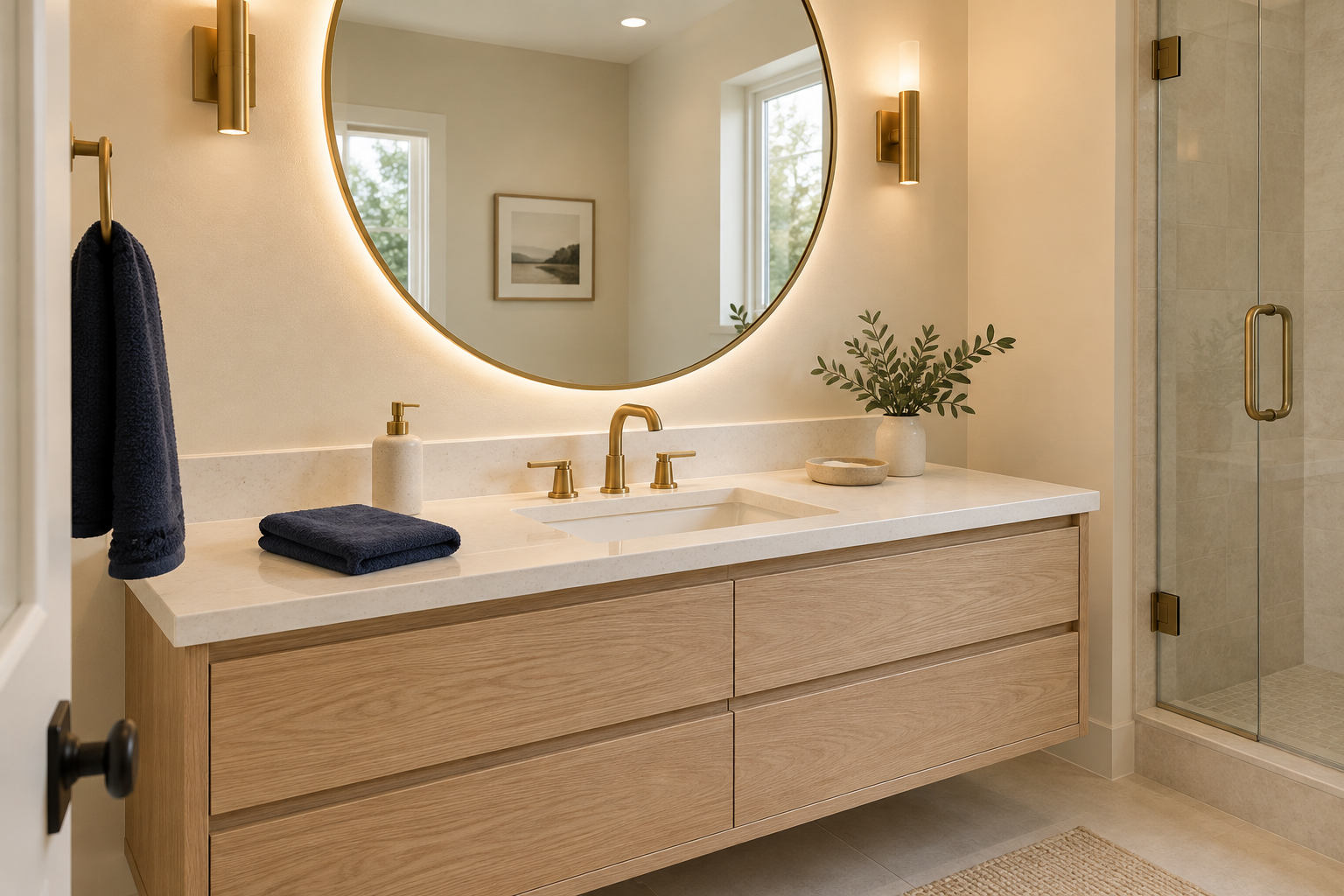 Modern vanity and fixture upgrade example